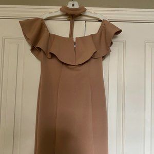 Beige unique design dress